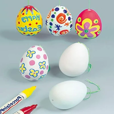 Image of Baker Ross EA1815 Ceramic Hanging Eggs Decorate Your Own (Pack of 4)