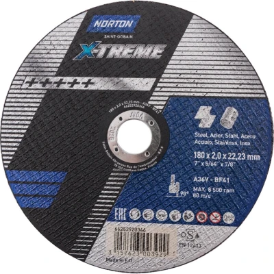 Image of Norton Saint Gobain 180x2.0x22.2mm Nor Xtreme Cutting Disc A36V Type 41