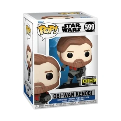 Image of Funko Star Wars: The Clone Wars OBI Wan Kenobi Mandalorian Armor Pop! Vinyl Figure #599 Entertainment Earth Exclusive, Blue