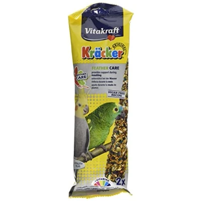 Image of Vitakraft Kracker Cockatiel/Parrot Bird Food Feathercare, Pack of 5