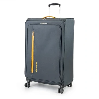 Image of Pierre Cardin Suitcase Large Size Super Lightweight 78cm Soft Durable Luggage 4 Dual Spinner Wheels 30&quot; Hold Check in Travel Case CL610 (Large, Grey &amp; Orange)