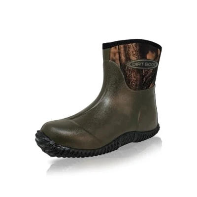 Image of Dirt Boot Neoprene Wellington Muck Field Fishing Boots® Wellies Ladies Mens Ankle Bootie (UK12 EU(46), Camo)