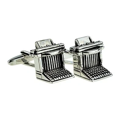 Image of GTR Retro Typewriter Design Cufflinks Presented in a Cufflink Box