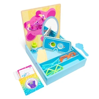 Image of Melissa &amp; Doug Blue’s Clues You! Time for Glasses Eye Doctor Play Set Role Toy Kids 3 and Above Gift Boys or Girls FSC Certified Materials