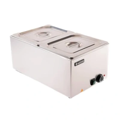 Image of eZone Electric Bain Marie G8700 + 2x 1/2GN Pan &amp; Lid Wet Heat Food Warmer 1.2kW