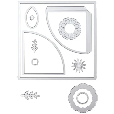 Image of Sizzix Thinlits Die 664883 Folio Page Pocket &amp; Flowers by Eileen Hull, Multicolour, One Size