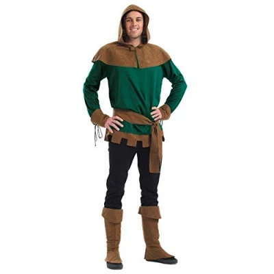 Image of Fun Shack Prince of Thieves Costume, Archer Costume Adult, Huntsman Mens Medieval X Large