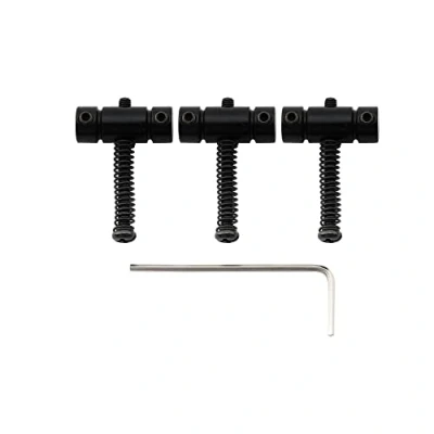 Image of Musiclily Pro 21mm Barrel Steel Telecaster Saddles for Fender Squier Tele Style Electric Guitar, Black (Set of 3)
