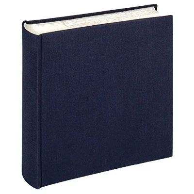 Image of walther Design Photo Album Dark Blue 200 Photos 10 x 15 cm Memo Slip in Linen, Cloth ME 510 U