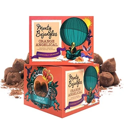Image of Monty Bojangles Orange Angelical 2 Gift Boxes Choose from 10 Flavours Cocoa Dusted Truffles, x 150g (Gift Pack 300g)