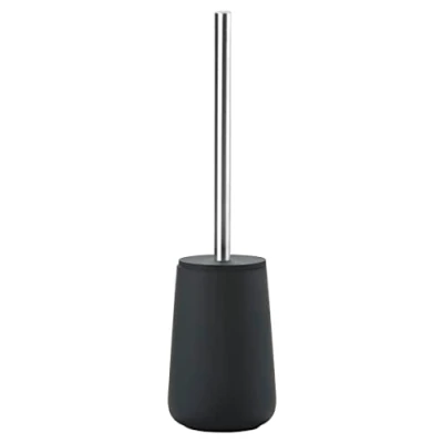 Image of Zone Denmark Nova Toilet Brush, Porcelain and Stainless Steel, Brush with Holder, Soft Touch Coating, Diameter 10.3 cm, Height 37 Black