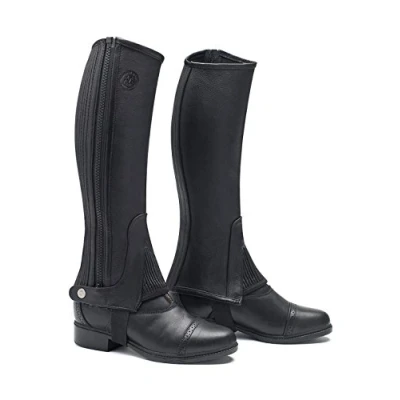 Image of Mountain Horse Soft Rider Chaps Black Breathable Waterproof Sprayproof Breathable, Durable Full Grain Leather Half