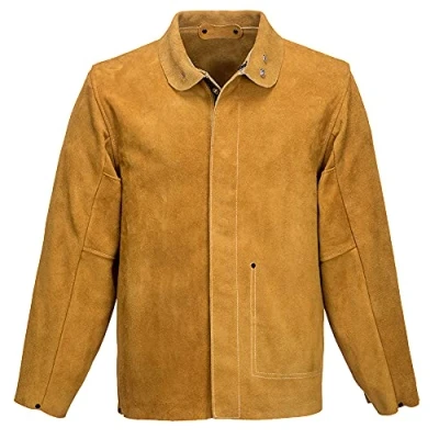 Image of Portwest Leather Welding Jacket Tan Medium
