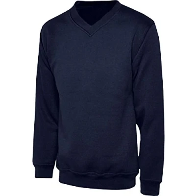 Image of DON Last Man Stands Plain V Neck Full Sleeve Jumper Navy Blue Adult XL