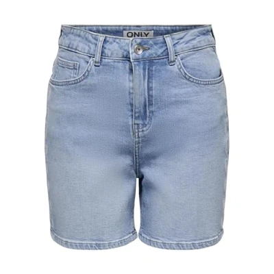 Image of ONLY Women&#039;s Onljosephine Stretch Emb Shorts DNM Azg, Light Blue (Light Denim), M