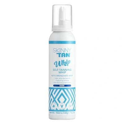 Image of Skinny Tan Whip Dark Mousse Instant Fake for Streak Free, Radiant &amp; Natural Glow, Cruelty Paraben Free Vegan Skincare with Coconut Vanilla Aroma Self Tan, 150ml