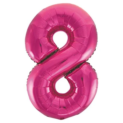 Image of Pink Number 8 Shaped Large Foil Balloon (86cm) 1 Piece Perfect for Birthday Parties and Special Events