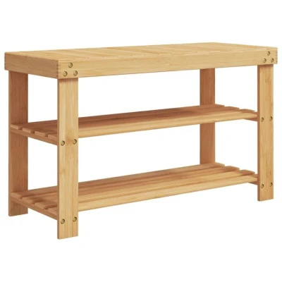 Image of vidaXL Shoe Rack 3 Tier 70x27.5x45 cm Bamboo