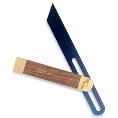 Image of Footprint Tools 7.5&quot;/190mm Sliding Bevel Anti Rust Chemically Blued Hardened Steel Blade. Walnut Stock for Durability. Brass fittings longevity. Check Angles/mark joints in Woodwork Carpentry.