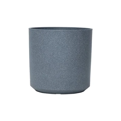 Image of Garden Gear Grey Cylinder Planters Natural stone appearance Small 26cm Diameter Flower Pots Indoor Outdoor Gardening Patio (1)