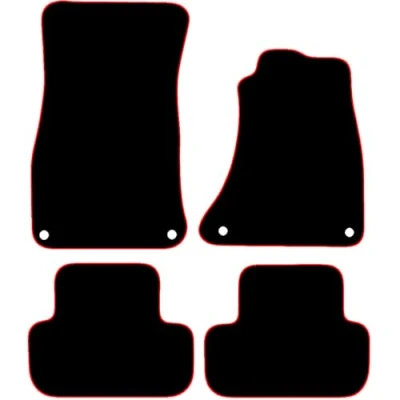 Image of Carsio Carpet Car Mats For Audi A4 2012 2015 4 Piece Set Tailored Fit Floor Mat Complete Accessory Black Custom Fitted All Weather, Anti Slip Backing &amp; Red Trim