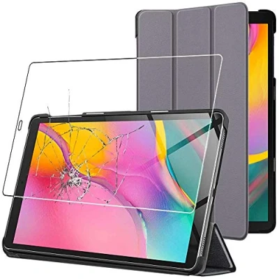 Image of ebestStar for Samsung Galaxy Tab A 10.1 2019 Case T510 T515, Smart Cover Magnetic Flip Protection, PU Leather, Grey + Glass Screen Protector
