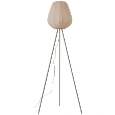 Image of Lindby Helin floor lamp, beige, textile, tripod, 144 cm, E27