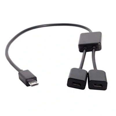 Image of CY Micro USB to Dual Ports Female Hub Cable For Laptop PC &amp; Mouse Flash Disk