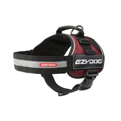 Image of EZYDOG Convert Dog Harness Magnetic Handle, Anti Pull Harness, for Small, Medium and Large Dogs, LED Light Mount, Reflective Strips, Contoured &amp; Breathable Fabric (S, Burgundy)