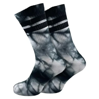 Image of Toe Rags 2 Pairs Tie Dye Socks Cushioned Fashion Striped Breathable Ribbed Crew (7 11, Dye)