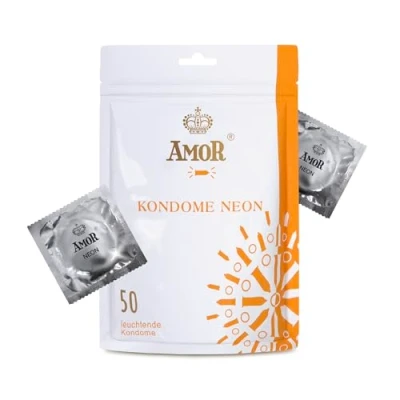 Image of AMOR Premium Condoms Neon, Luminous Ø 53 mm, Pack of 50