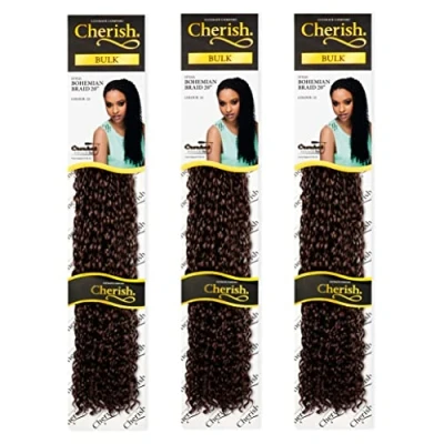 Image of Cherish/Bohemian Braid Bulk 20&#039;&#039; / Crochet Hair Braids/Colour 33 Pack of 3