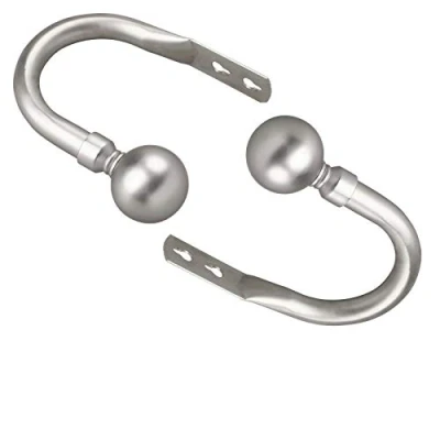 Image of Plain Metal Ball Pair of Matching Holdback to Stunning Curtain Poles (Satin Nickel, Holdback)