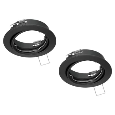 Image of ledscom.de 2 pcs. recessed Ceiling Frame Fere, Round, swivelling, Black matt