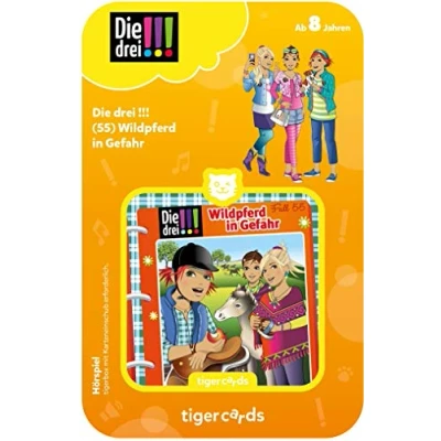 Image of tigermedia 4174 tigercard Episode 55: Wild Horse in Danger, Wildpferd Gefahr (Die DREI)