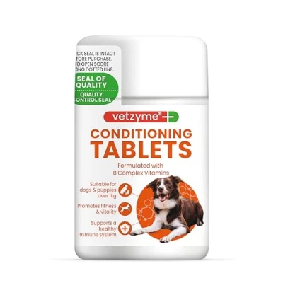 Image of Vetzyme Conditioning Tablets for Dogs (100 Tablets) With B Complex Vitamins to Promote Fitness and Support a Healthy Immune System