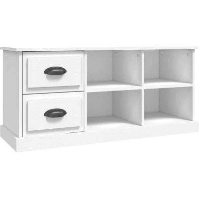 Image of vidaXL TV Cabinet Stand Unit Media Sideboard White Engineered Wood