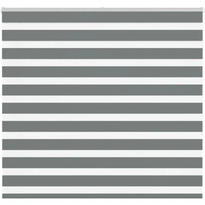 Image of vidaXL Zebra Blind Dark Grey 160x150 cm Fabric Width 155.9 Polyester