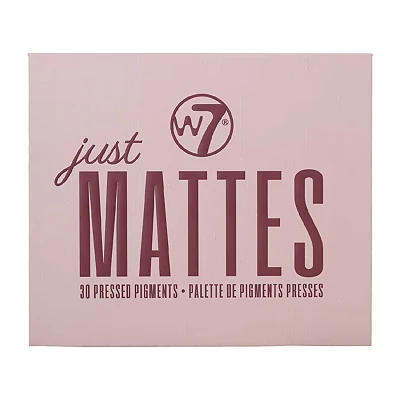 Image of W7 Just Mattes Pressed Pigment Palette 30 Natural Nude Colours Flawless Long Lasting Every Day Vegan Makeup