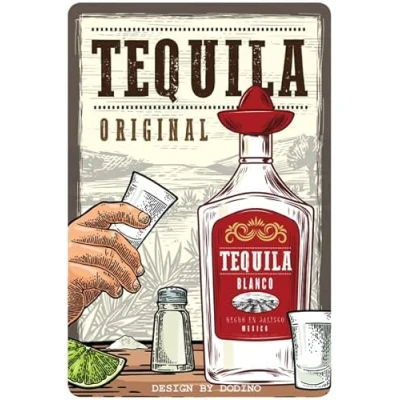 Image of DODINO 20 x 30 cm Retro Tin Signs Tequila Bar Decoration Cocktail Sign as Gift Kitchen