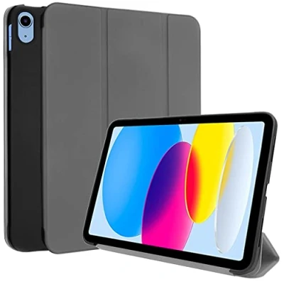Image of TECHGEAR iPad 10, 10th Generation 10.9&quot; Smart Case Slim Tri fold Stand Cover with Corner Protection [Auto Wake/Sleep] for 2022 Grey