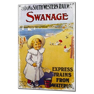 Image of Beenanas Swanage Train Railway Vintage Sign Retro Plaque Advert