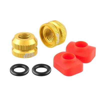 Image of MDHQ 2Pcs Bicyles Inner Tube Valves Nut With Seal Rings Cycling Nozzles Lock Bicycles Vacuum Tire