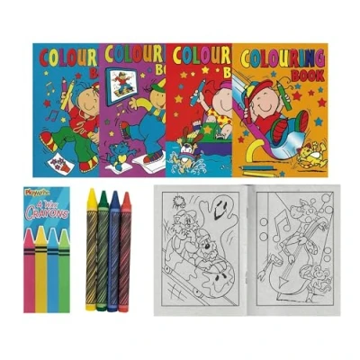 Image of ihoot A6 Animal Colouring Books and Pencils Bundle, Pack of 10 Kids for Children, Party Bag Fillers 16 Pages Each with Beautiful Illustrations plus Mini