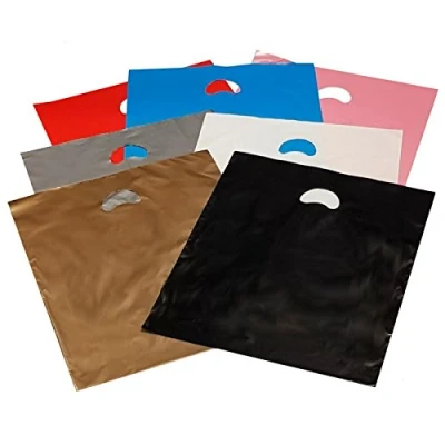Image of 15&quot; x 18&quot; 3&quot; White Varigauge Polythene Carrier Bags Pack of 100