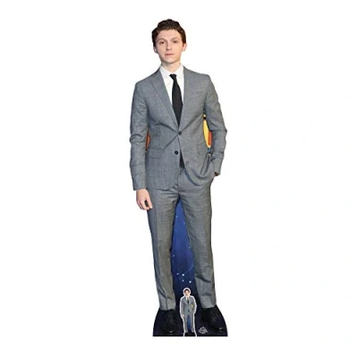 Image of Star Cutouts Ltd CS756 Tom Holland Lifesize Cutout with 1 x Free Mini Cardboard Cut Out, Multicolor