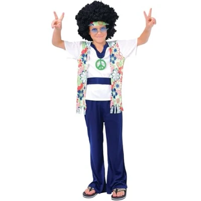 Image of Wicked Costumes Boys Hippie Dude Fancy Dress Costume Medium (5 7 years)