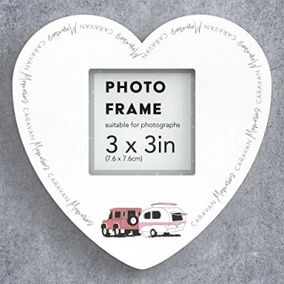 Image of Global Designs Caravan Memories Camper Camping Themed Heart Photo Frame