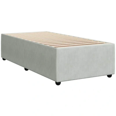 Image of vidaXL Single Bed Frame/Bedstead Base Light Grey Velvet, 90x200 cm Bedroom Furniture with Slats Modern Style
