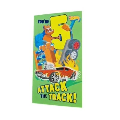 Image of AGE 5 HOT WHEELS BIRTHDAY CARD